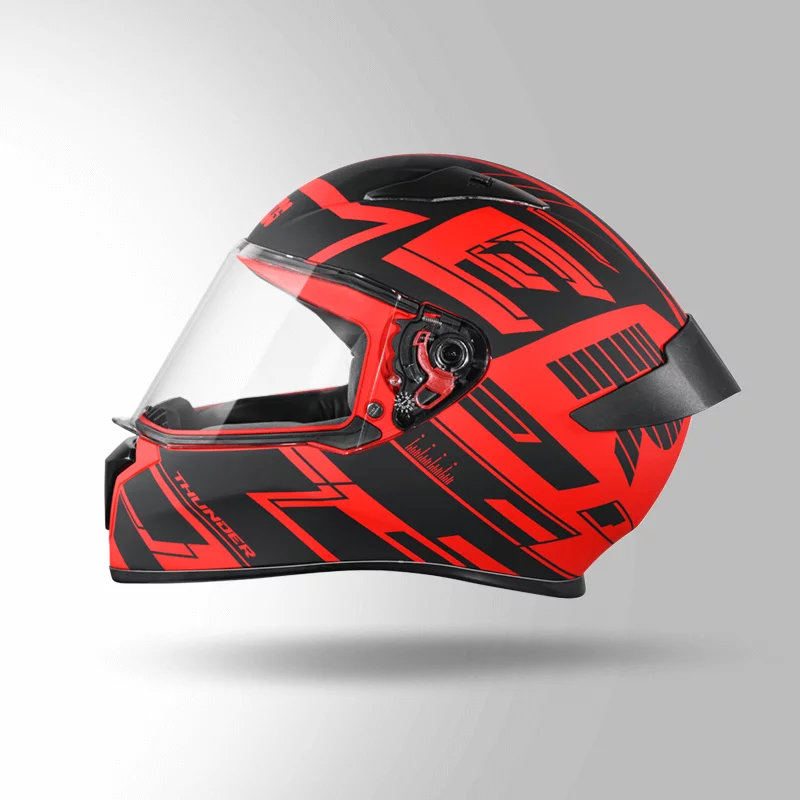 STUDDS THUNDER D3 DECOR WITH SPOILER BLACK RED N9 - Image 3