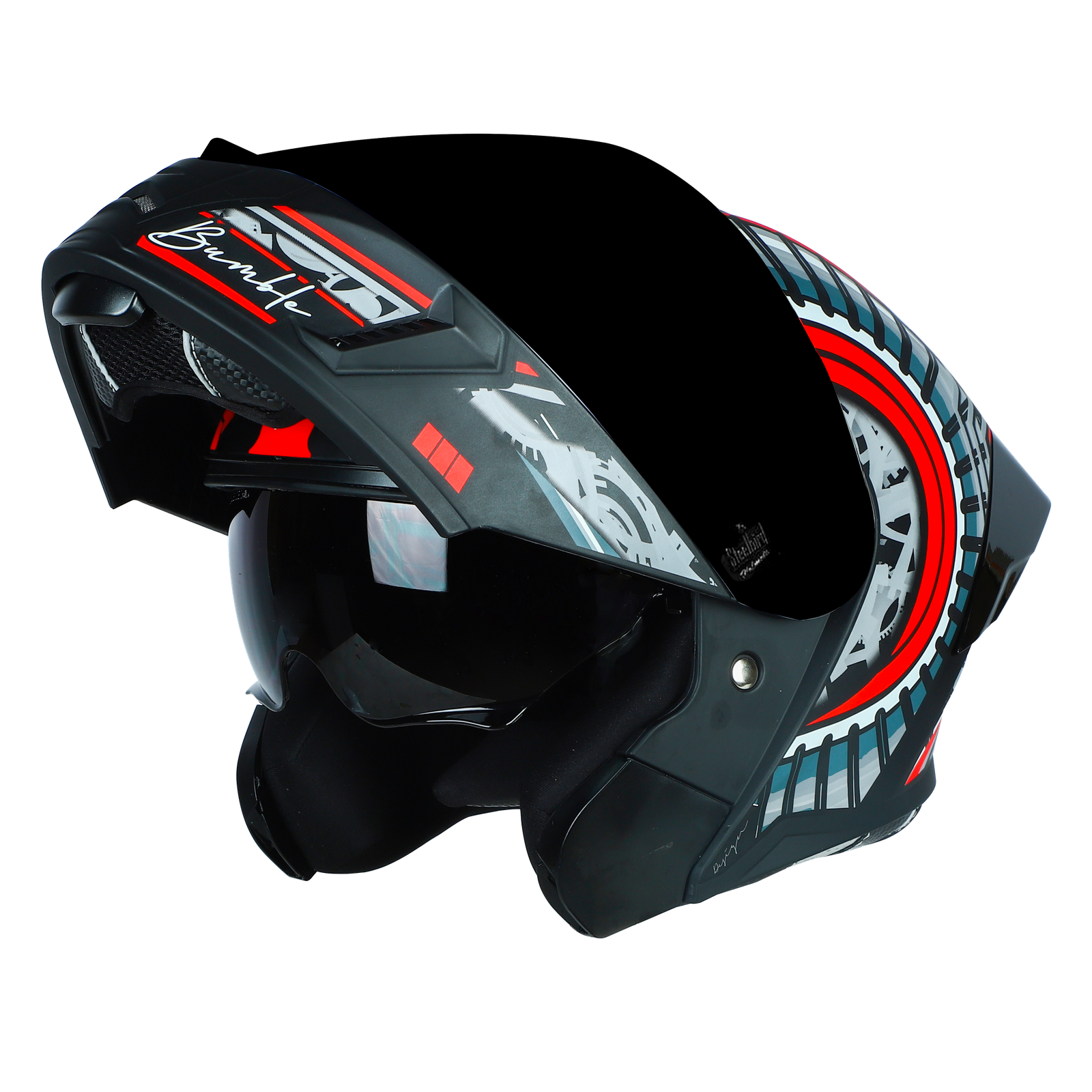 STEELBIRD SBA-20 ISS BUMBLE GLOSSY BLACK WITH RED - Image 4