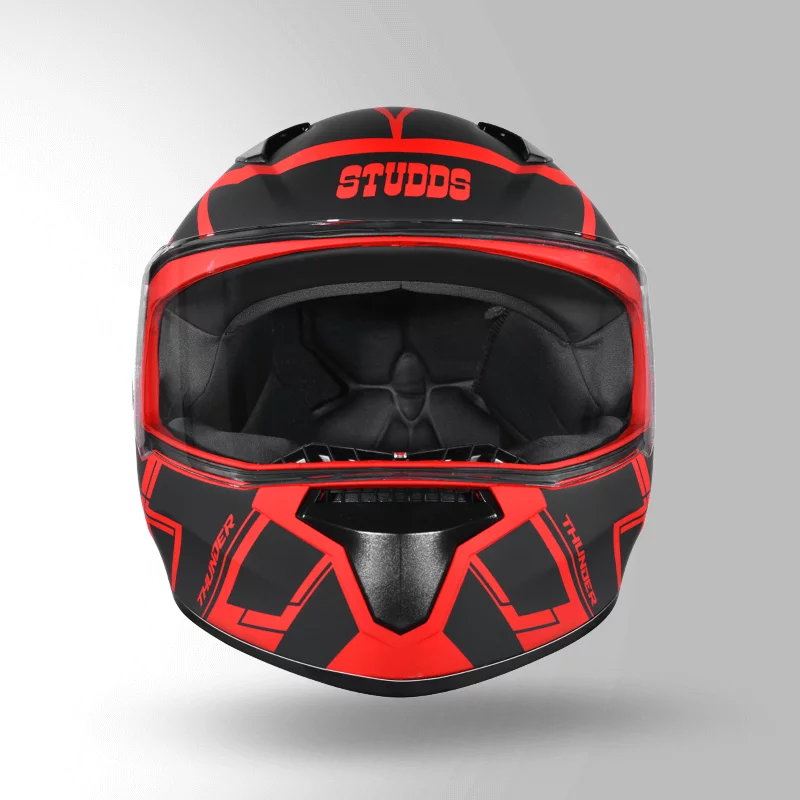STUDDS THUNDER D3 DECOR WITH SPOILER BLACK RED N9 - Image 4