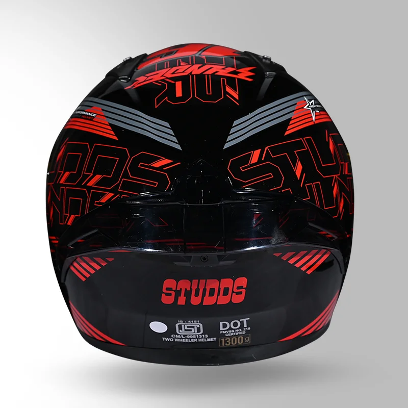 STUDDS THUNDER D11 DECOR BLACK RED N2 - Image 6