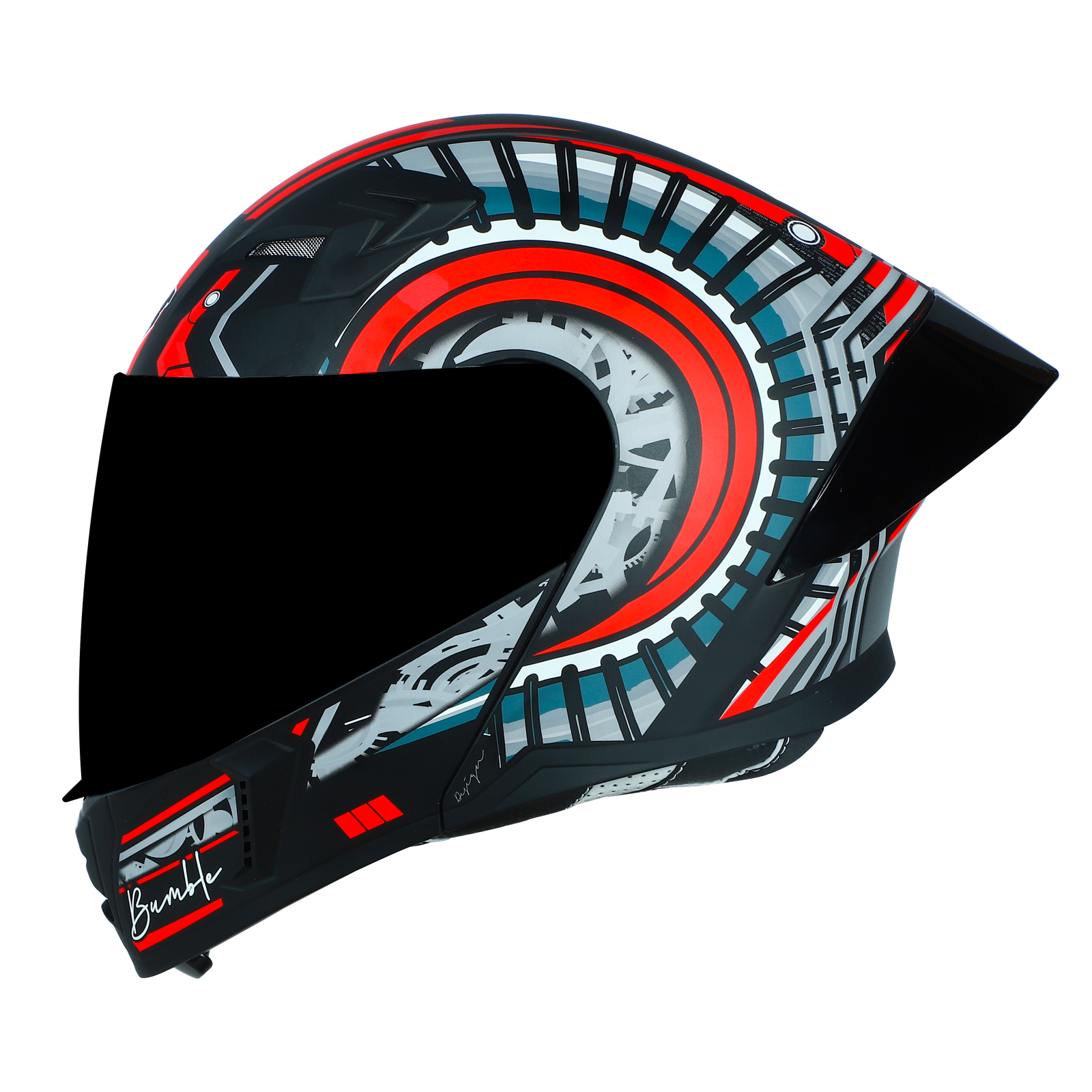 STEELBIRD SBA-20 ISS BUMBLE GLOSSY BLACK WITH RED - Image 6