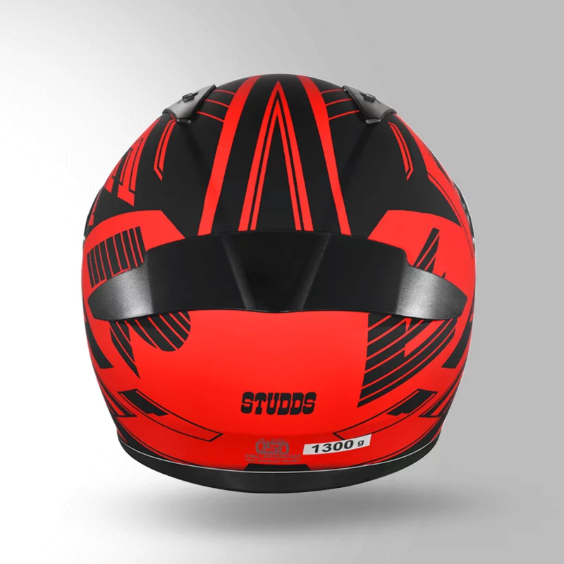 STUDDS THUNDER D3 DECOR WITH SPOILER BLACK RED N9 - Image 6