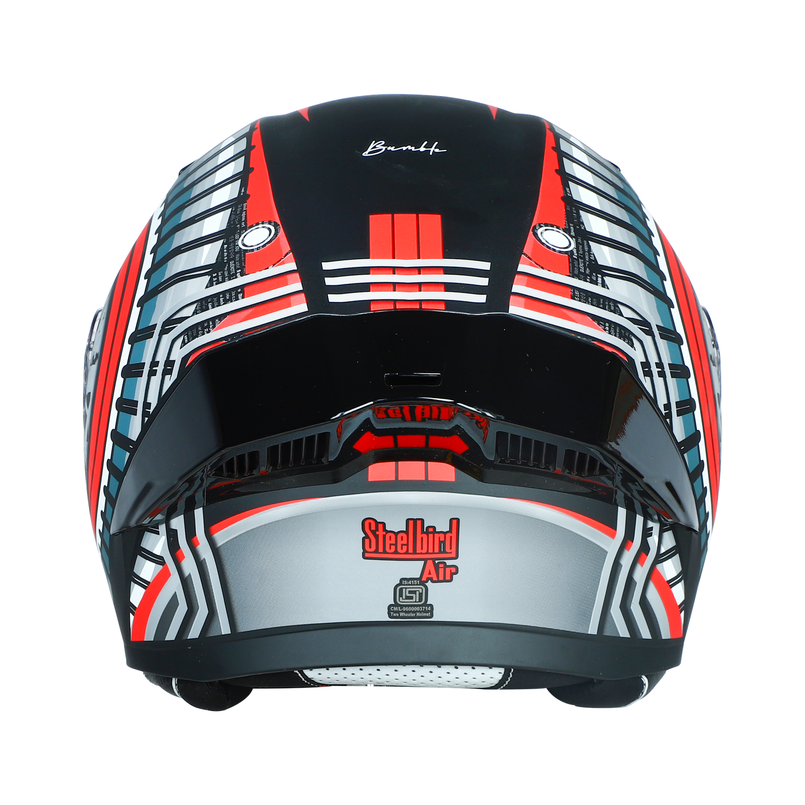 STEELBIRD SBA-20 ISS BUMBLE GLOSSY BLACK WITH RED - Image 8