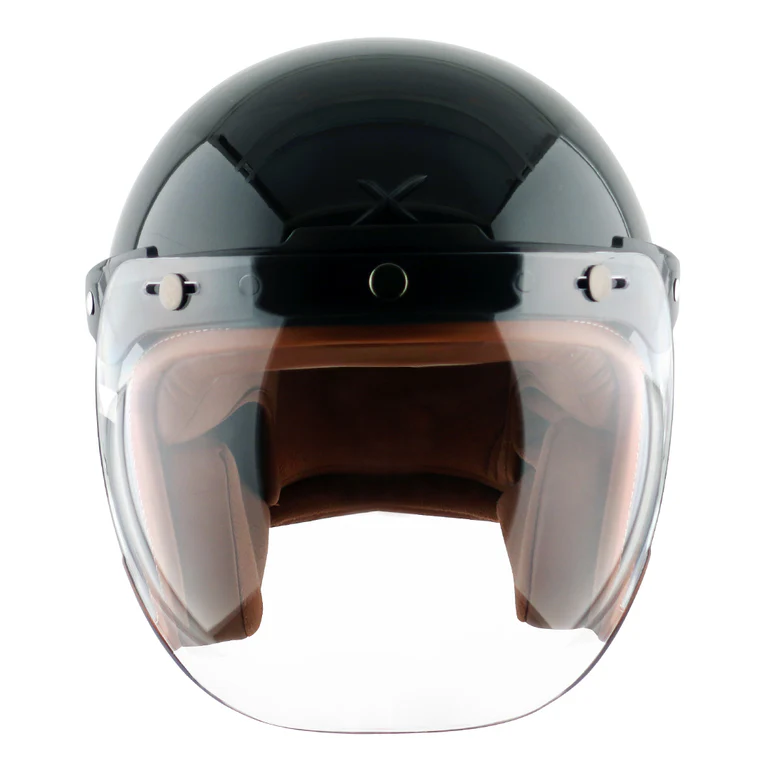 AXOR RETRO JET SOLID GLOSY BLACK HELMET FOR MAN AND WOMEN - Image 9