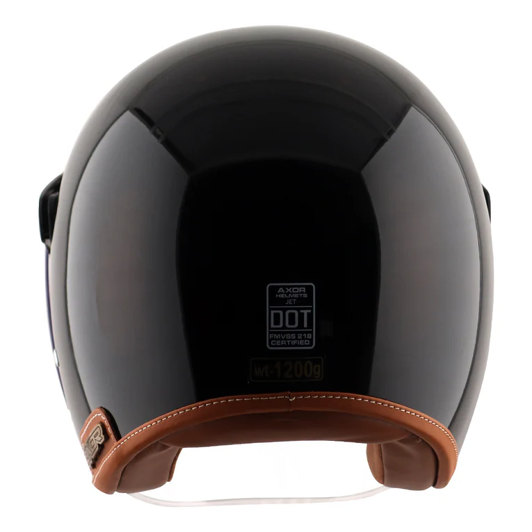 AXOR RETRO JET SOLID GLOSY BLACK HELMET FOR MAN AND WOMEN - Image 6