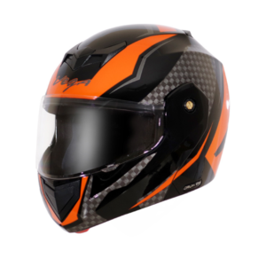VEGA CRUX DX CHECKS BLACK ORANGE HELMET