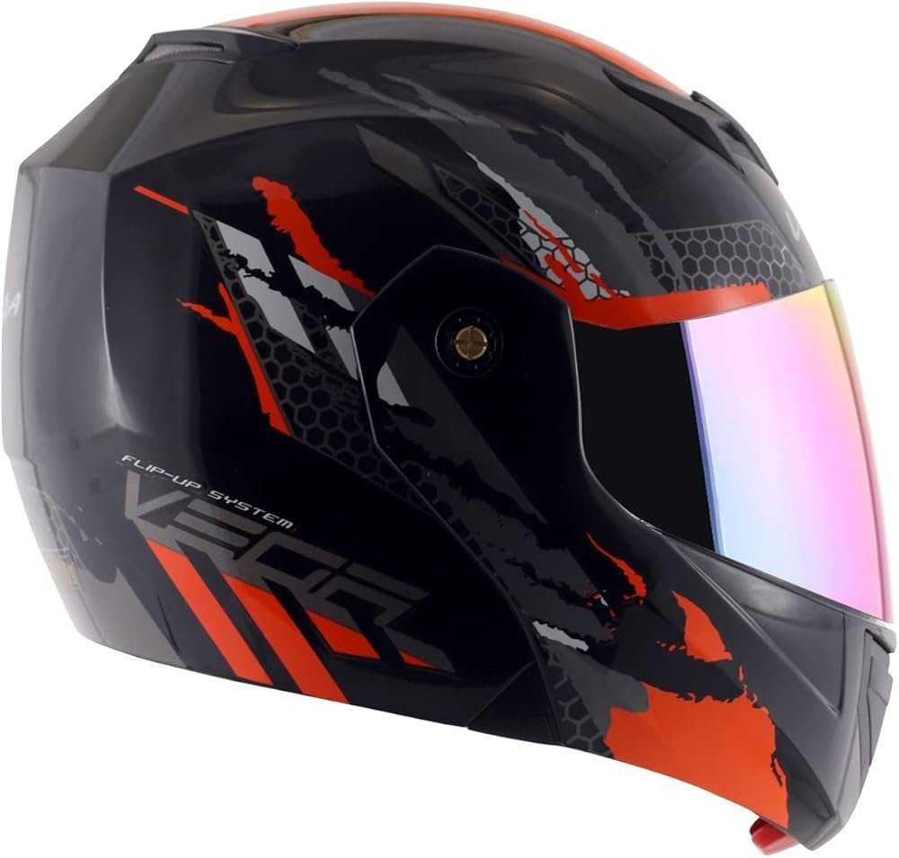 VEGA CRUX DX FLEX BLACK ORANGE HELMET - Image 5