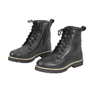 VIATERRA  BRONSON - RETRO MOTORCYCLE RIDING BOOTS FOR MEN (BLACK)