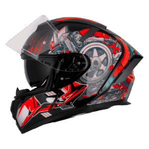 SBH-32 ISS BT DOT TRICKSTER GLOSSY BLACK WITH RED