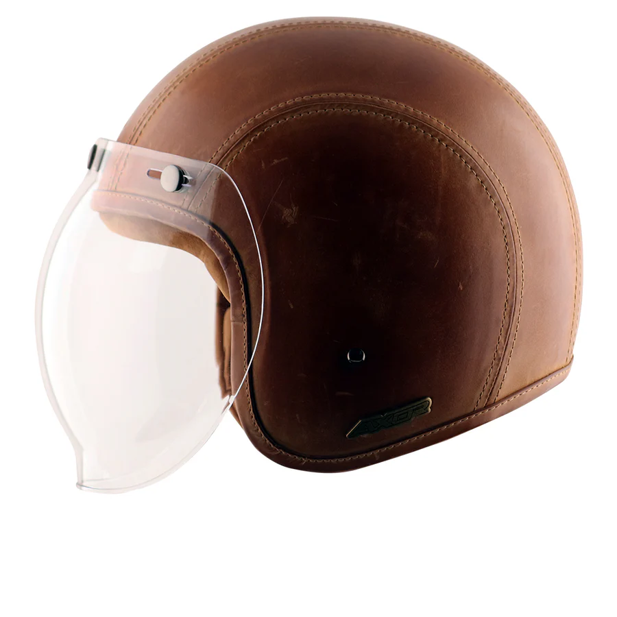 Axor Retro Jet Leather Helmet Burnt -Camel Brown - Image 4