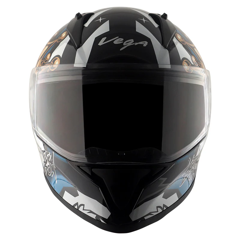 VEGA BOLT CROWN BLACK BLUE HELMET - Image 3