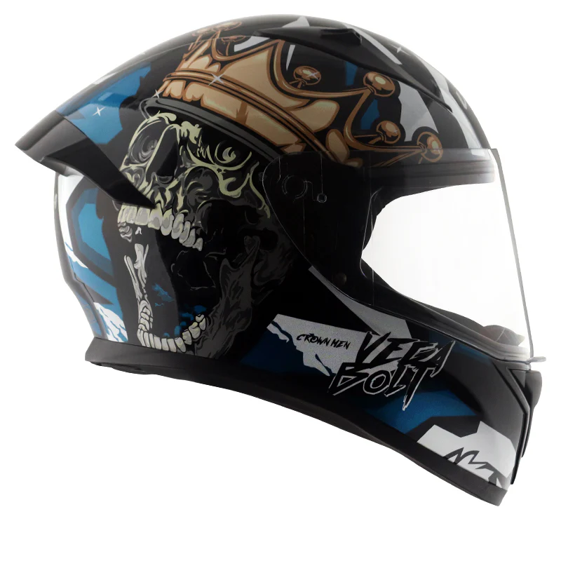 VEGA BOLT CROWN BLACK BLUE HELMET - Image 4