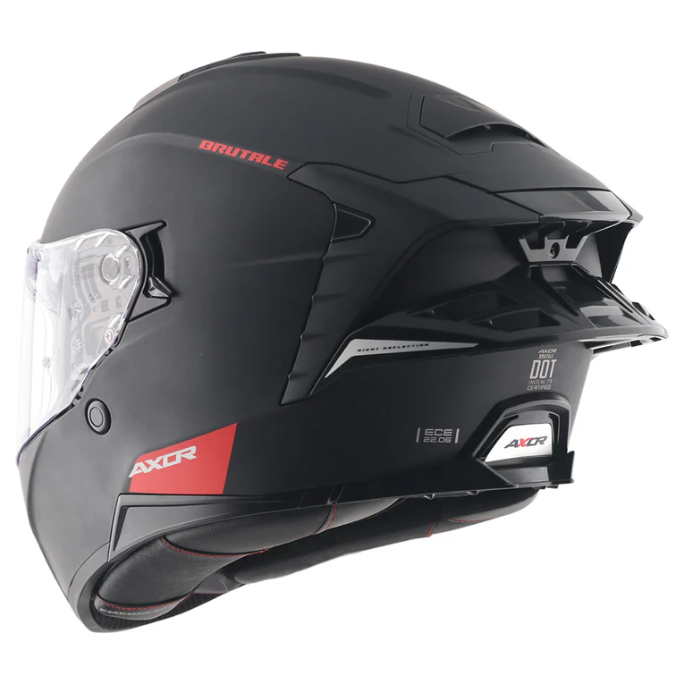 Axor Brutale Solid Colors Dual Spoiler Helmet -Dull Black - Image 4