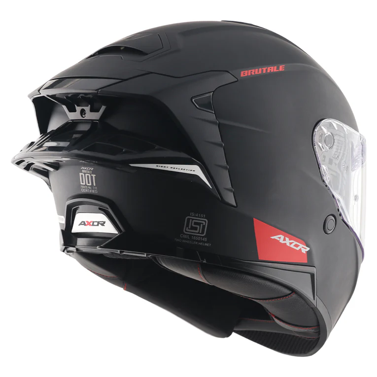 Axor Brutale Solid Colors Dual Spoiler Helmet -Dull Black - Image 6