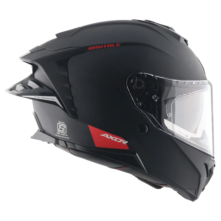 Axor Brutale Solid Colors Dual Spoiler Helmet -Dull Black - Image 7