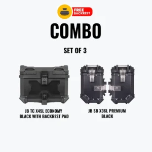 Set Of 3 Combo Of JB TC X45L Economy Black With Backrest Pad + JB SB X36L Premium Black