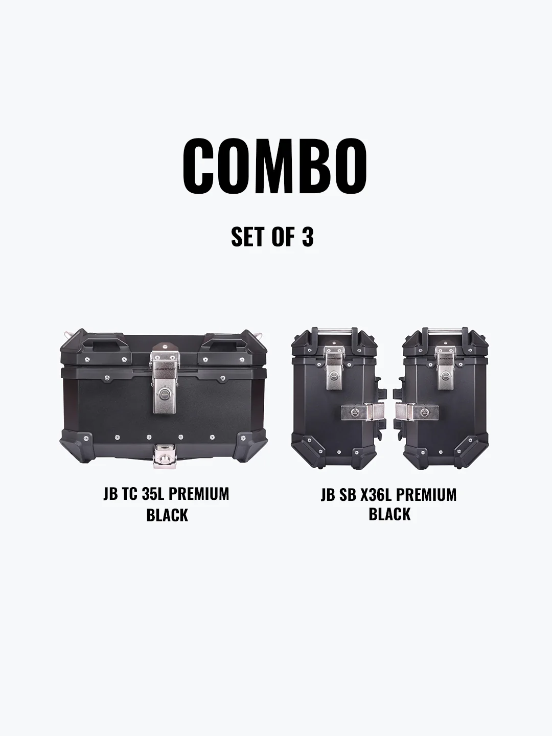 JB Racing Set Of 3 Combo Of JB TC 35L Premium Black + JB SB X36L Premium Black