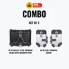 Set Of 3 Combo Of JB TC Galaxy X 45L Premium Black With Backrest Pad + JB SB X36L Premium Silver