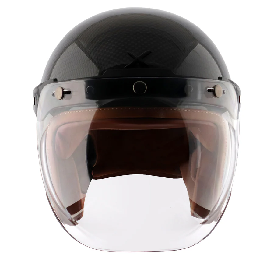 Axor Jet Carbon Small Checks helmet with Bubble Visor - Image 3