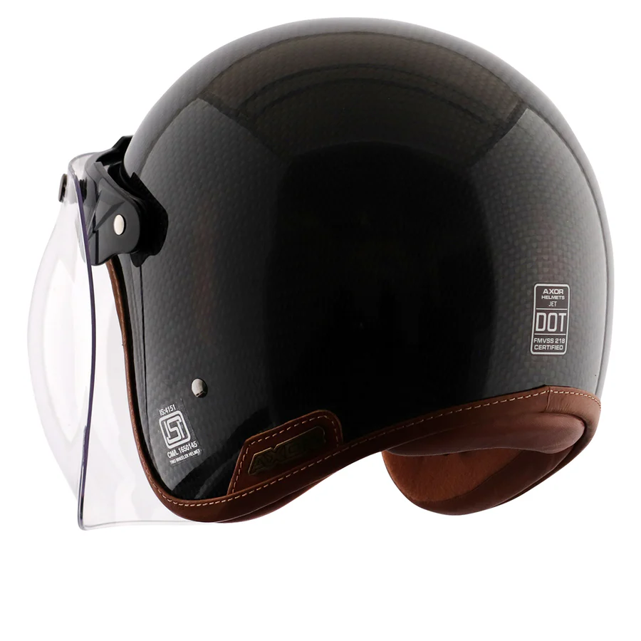 Axor Jet Carbon Small Checks helmet with Bubble Visor - Image 5