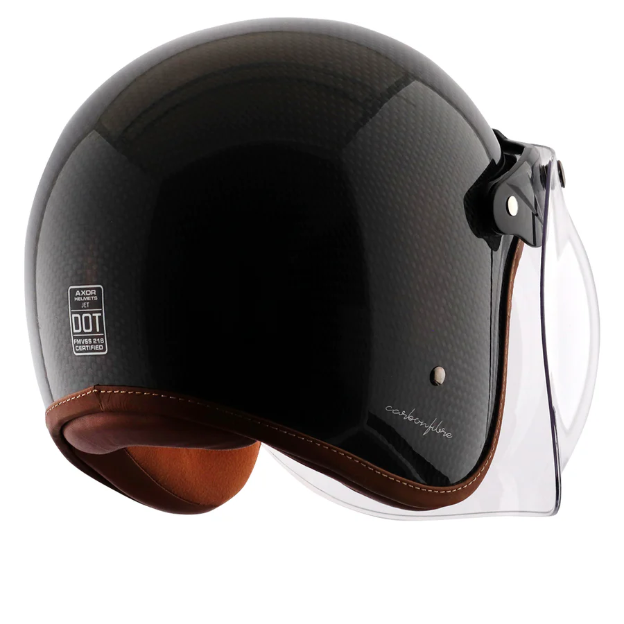 Axor Jet Carbon Small Checks helmet with Bubble Visor - Image 7