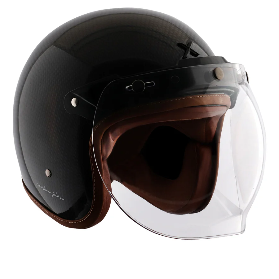 Axor Jet Carbon Small Checks helmet with Bubble Visor - Image 9