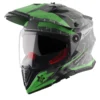 Axor X-Cross Flash Dual Visor Cool Grey Green Moto Cross or Touring Helmet