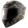 VEGA BOLT SUPERHERO DULL BLACK GREY HELMET