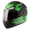 VEGA CLIFF DEVIL DULL BLACK NEON GREEN HELMET