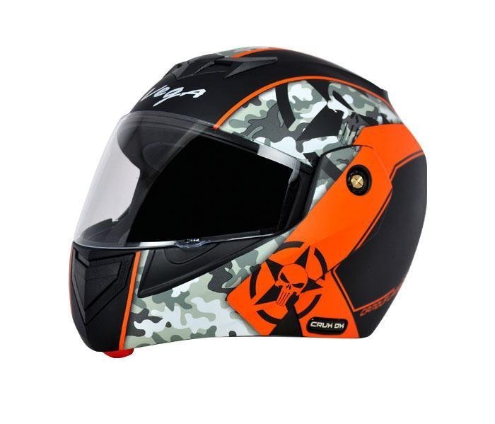 VEGA CRUX DX CAMOUFLAGE DULL BLACK ORANGE HELMET