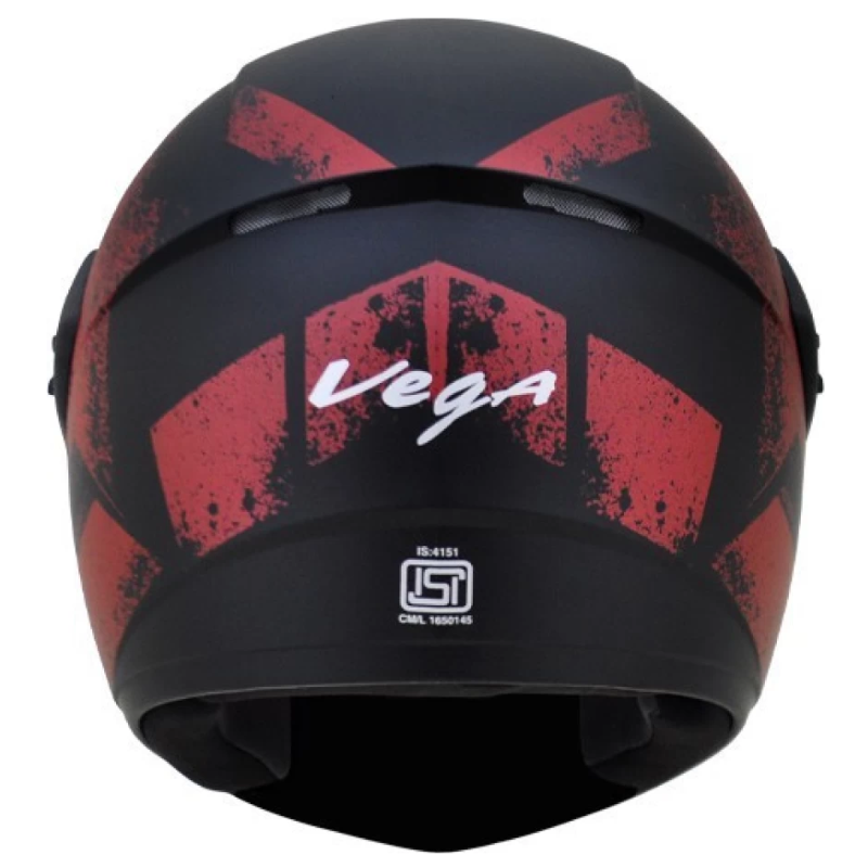 VEGA CLIFF ADVENTURE DULL BLACK RED HELMET - Image 4