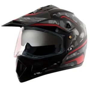 VEGA OFF ROAD D/V CAMO DULL BLACK RED HELMET