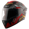 VEGA BOLT SUPERHERO DULL BLACK RED HELMET
