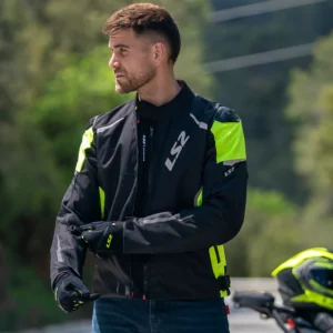 LS2 Zoom Man Jacket Black Yellow water resistant motorcycle riding jacket