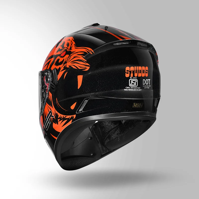 STUDDS DRIFTER D2 LEOPARD DECOR N10 BLACK ORANGE - Image 6