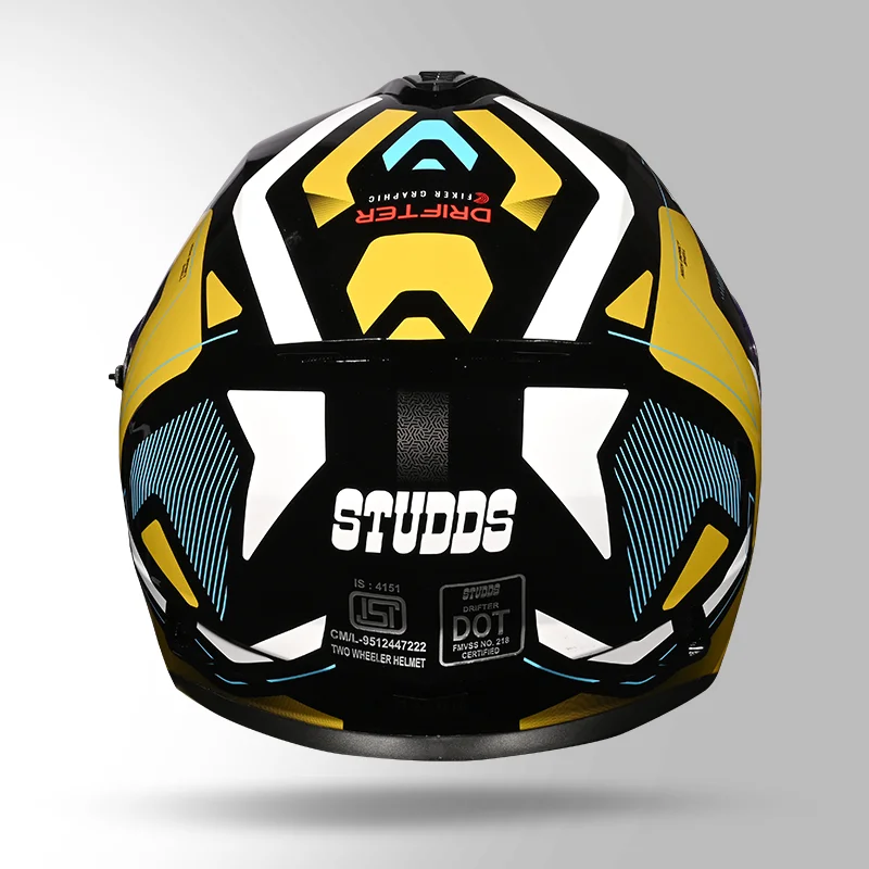 STUDDS DRIFTER D5 FIKER DECOR N12 BLACK GLODEN - Image 6