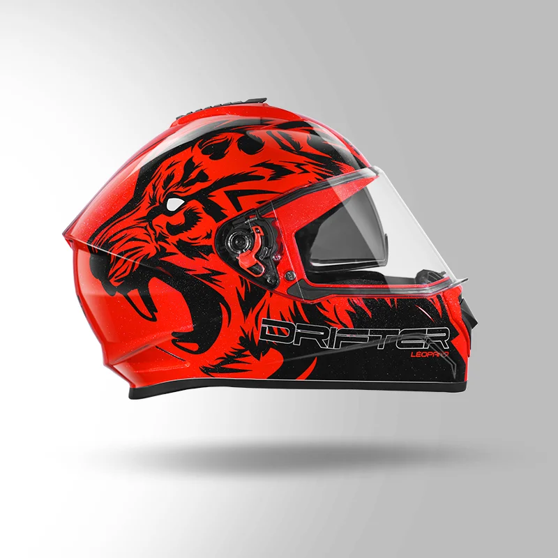 STUDDS DRIFTER D2 LEOPARD DECOR N9 RED - Image 4