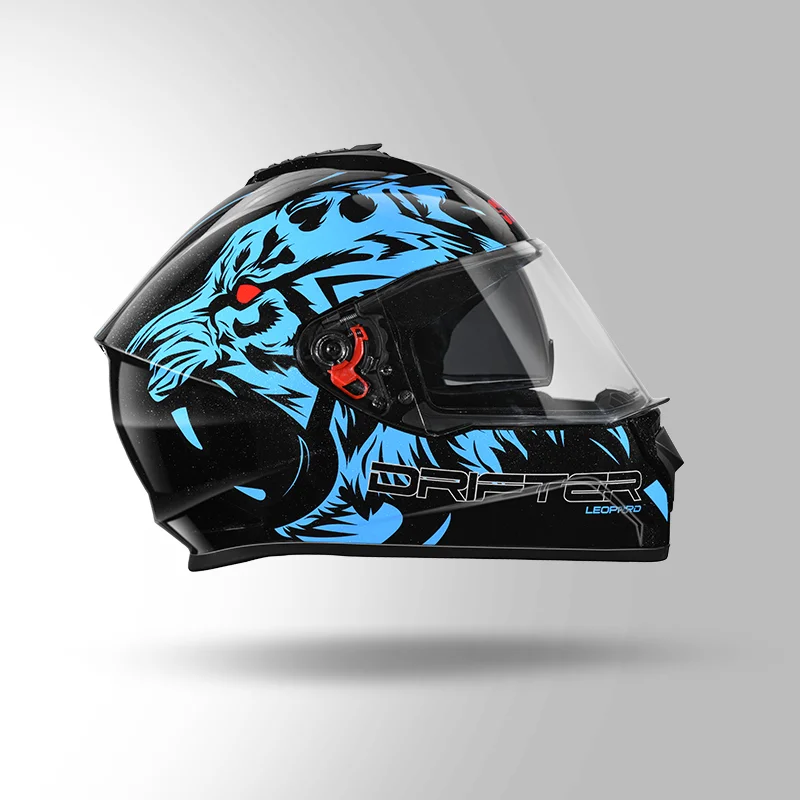 STUDDS DRIFTER D2 LEOPARD DECOR N1 BLACK BLUE - Image 4