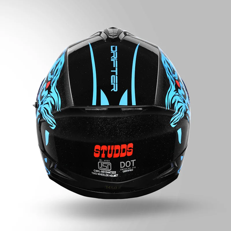 STUDDS DRIFTER D2 LEOPARD DECOR N1 BLACK BLUE - Image 5