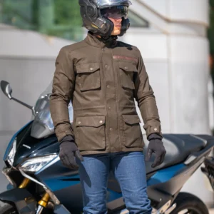 LS2 Liberty Man Jacket Brown waterproof touring motorcycle jacket with CE Level 2 armor