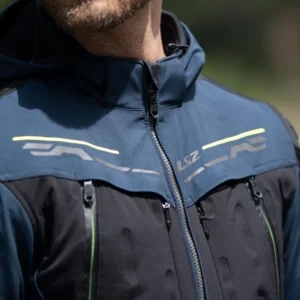 LS2 Zirconium EVO motorcycle jacket blue black yellow with CE certified protection