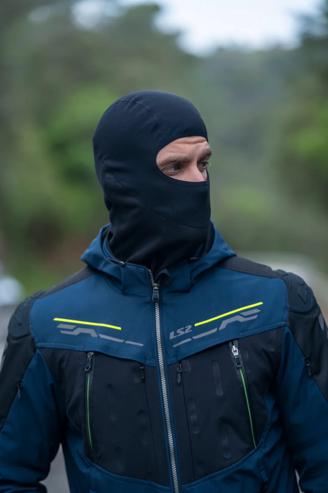 LS2 Zirconium EVO motorcycle jacket blue black yellow with CE certified protection