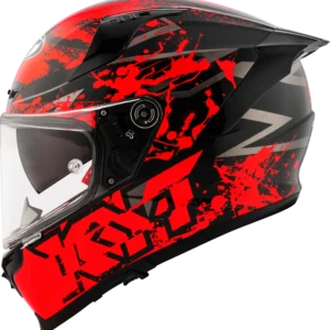 KYT Striker 2V Neutron Gloss Black Red Helmet