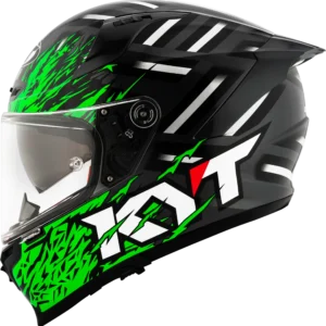 KYT Striker 2V Flaming Gloss Anthracite Green Helmet