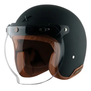 AXOR RETRO JET SOLID DULL BLACK HELMET FOR MAN AND WOMEN
