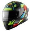 APEX VIVID DULL BLACK NEON YELLOW FULL FACE HELMET FOR MAN AND WOMAN