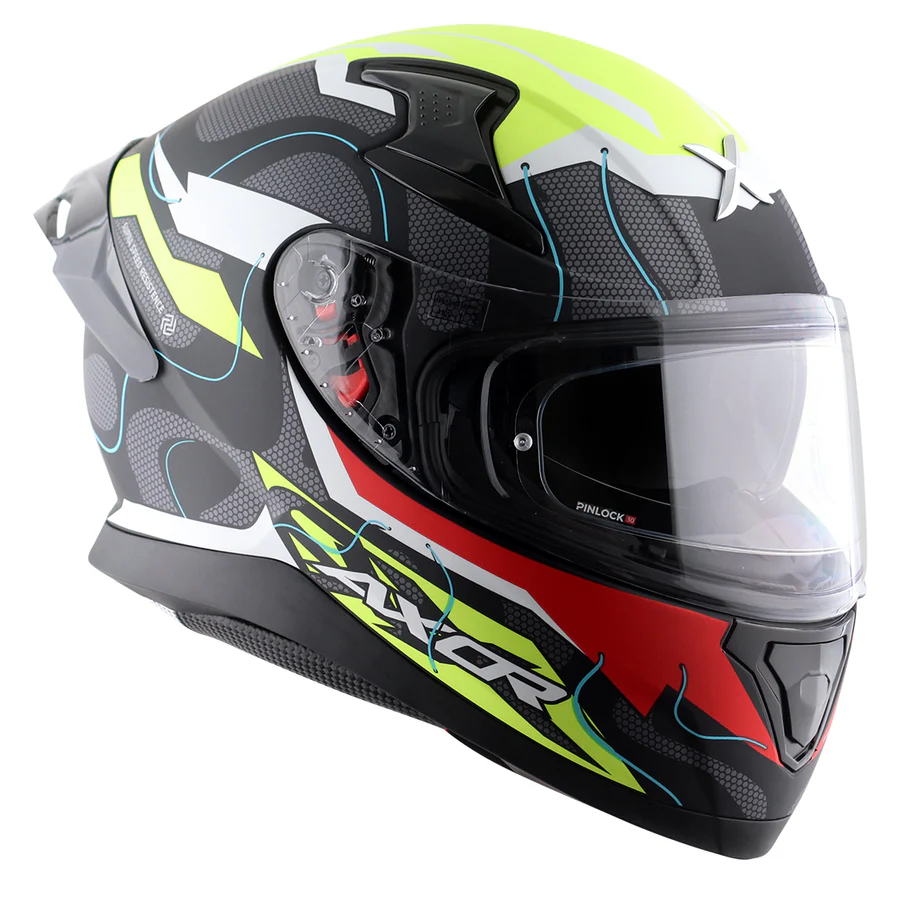 APEX DYNAMO DULL BLACK NEON YELLOW FULL FACE HELMET FOR MAN AND WOMAN - Image 9