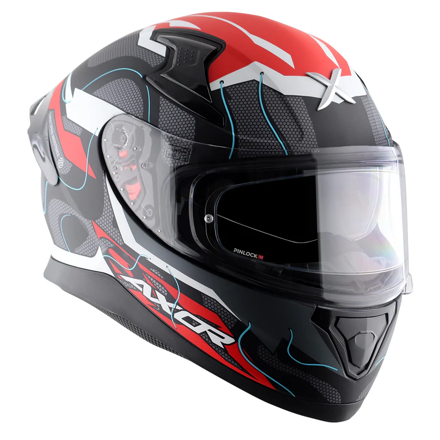 APEX DYNAMO DULL BLACK RED FULL FACE HELMET FOR MAN AND WOMAN - Image 9