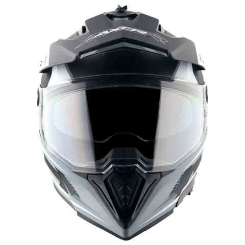 AXOR X-CROSS DUAL VISOR FLAGSTAFF HELMET DULL NARDO GREY BLACK - Image 2
