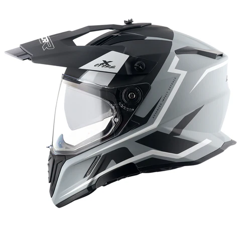 AXOR X-CROSS DUAL VISOR FLAGSTAFF HELMET DULL NARDO GREY BLACK - Image 3